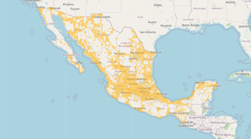 Mapa de cobertura Unefón en México