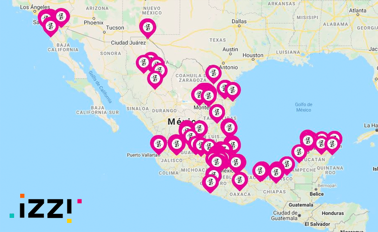 Mapa de Cobertura izzi Mapa de cobertura izzi