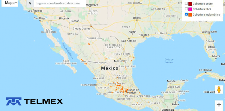 Confrontar Solenoide Pack para poner Cobertura Telmex: Cobertura de Fibra Óptica | Mapas de cobertura nacional